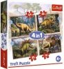 Puzzle Dinozaury 4w1 Ciekawe Dinozaury Trefl
